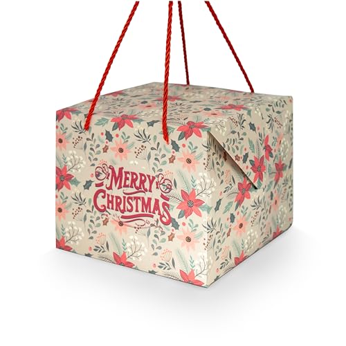 Maqa Set 10 Pz Scatole Panettone Natale con Manici in