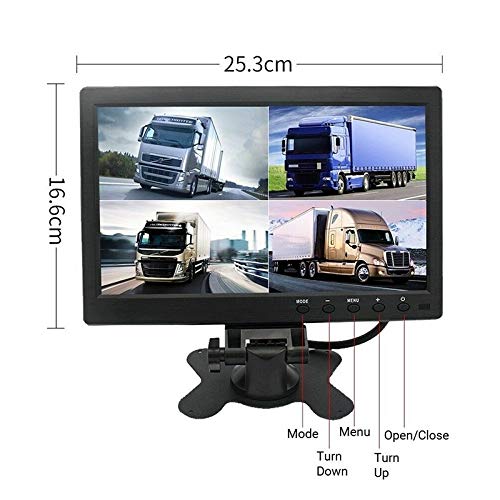 Luoshan PZ612-4AHD IP67 120 Degree Car AHD 1080P 2 Megapixels 10 inch 4-Way Rearview Mirror Monitor, Night Vision Full… - Image 4