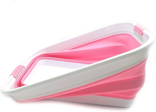 Miniatura 3 de SAMMART Cesta plegable de plástico plegable de 42 L (11 galones), contenedor de almacenamiento plegable y organizador, tina de lavado portátil,
