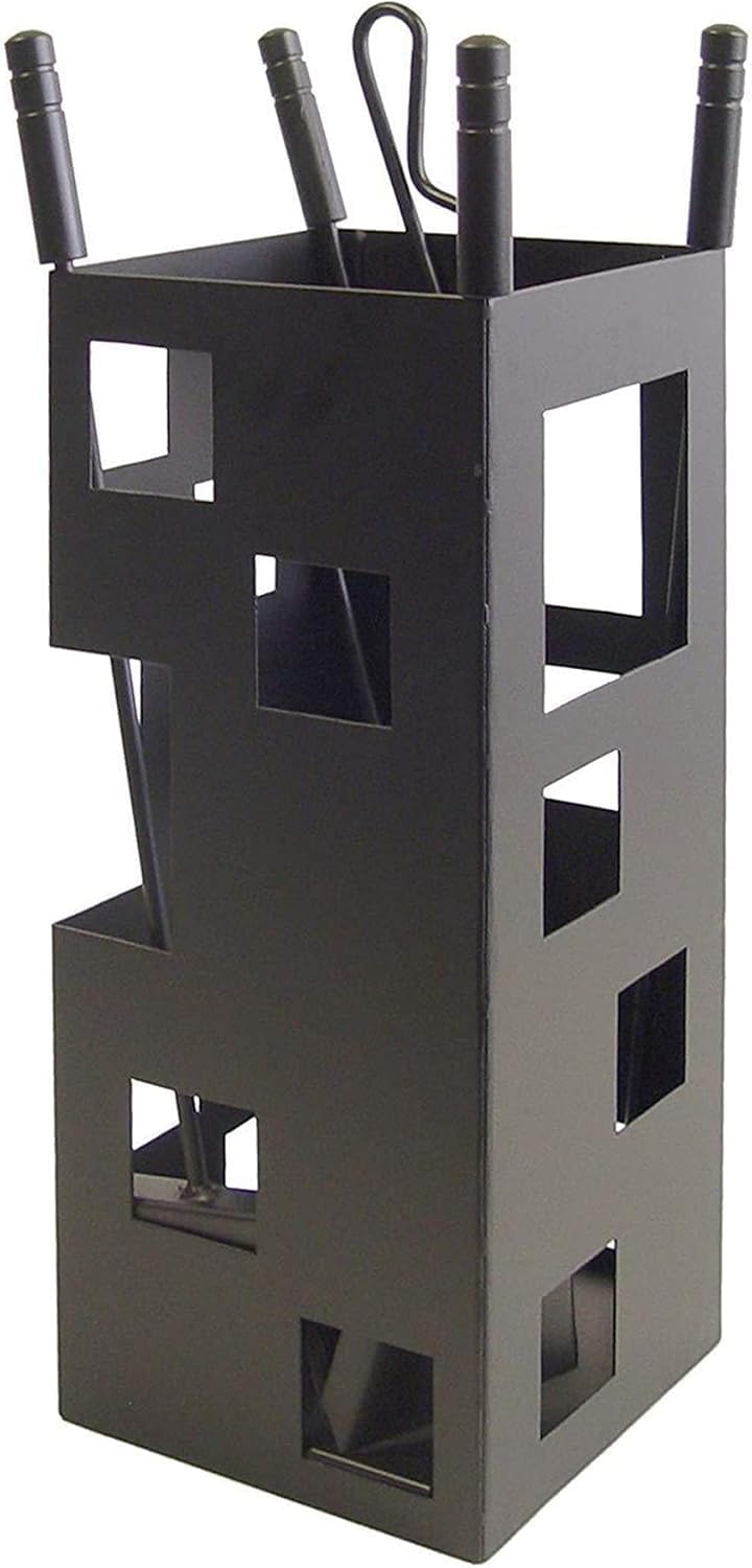 Set di attrezzi per caminetto 5 pezzi set di strumenti per camino con manico nero in ferro battuto grande set di attrezzi per fuoco camino e braciere esterno