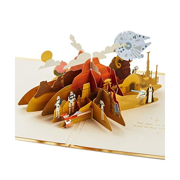 Hallmark Signature Paper Wonder Star Wars Pop-Up-Geburtstagskarte (Luke Skywalker und Obi-Wan)