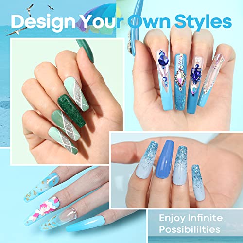 Modelones Acrylic Powder, 12 Colors Acrylic Nail Powder, Pastel Blue Green Glitter Acrylic Nail Acrylic Powder, Nail Extension 3D Nail Art Spring Summer French Nail Holiday Gifts For Women Girls #TOP2