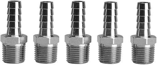 Beduan Manguera de acero inoxidable de 38 pulgadas para manguera macho de 38 pulgadas NPT Home Brew Fitting Water Fuel Air (paquete de 2)