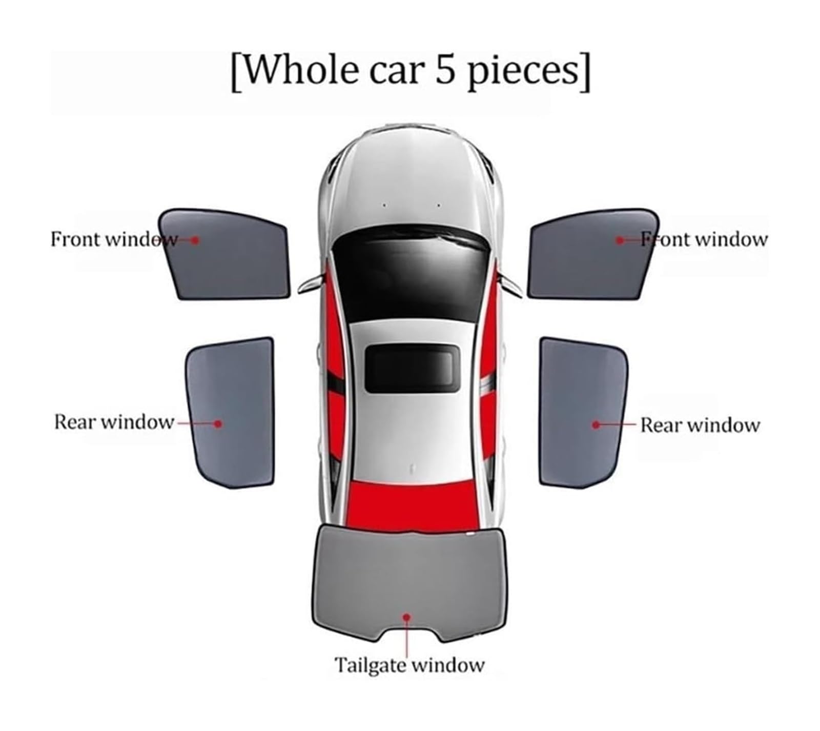 Sonnenschutz Auto Magnetisch Für Ford Für Equator Facelift Vollständige Abdeckung Sonnenschutz Auto Seitenfenster Vorne Hinten UV-Strahlen Sichtschutz 7-teilig-ganzauto(1pcs Rear)