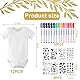 LOEPENLE 12er Set Bemalen Kurzarm Baby Body,Bemalen Babyparty, Baby mit 8 Kurzarmbody mit 8 Kurzarmbody+14 Bunte Textilstift+8 Schablonen für Babyparty Spiele Babyshower Strampler
