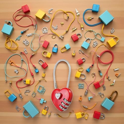 Image of Mini Love Heart Lock,Red Heart Padlock, Mini Code Lock,Padlocks and Hasps,Bags /Suitcase /Lockers /Backpacks /Jewelry Boxes Wire Rope 3-Digit Code Combination Padlock for Travel