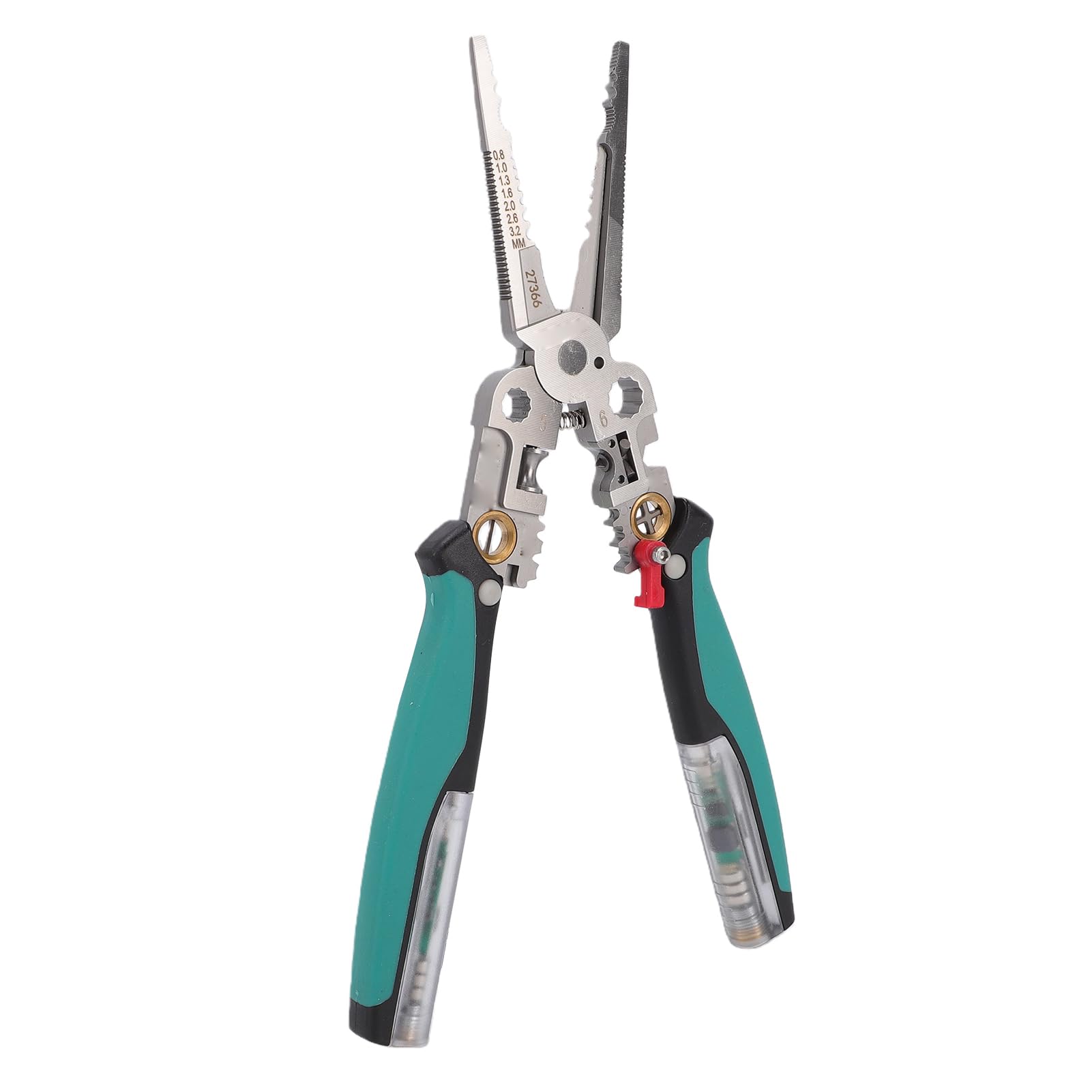 Pinza Spelafili 23 in 1, Strumento Multifunzione per Tagliare, Crimpare e Spelare Fili con Tester Elettrico Rimovibile, per Elettricisti, Impianti di Riscaldamento, Ventilazione
