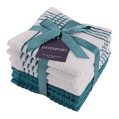 KAF Home Davenport 100% Cotton Dish Cloths | Set of 8, 12 x
