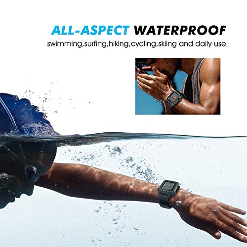 Waterproof Apple Watch 38Mm Case,Mangix Shockproof Impact Resistant Rugged Protective Case With Bulit-In Screen Protector And Premium Soft Strap Bands For Apple Watch Series 3 & 2 38Mm (Black) #TOP5