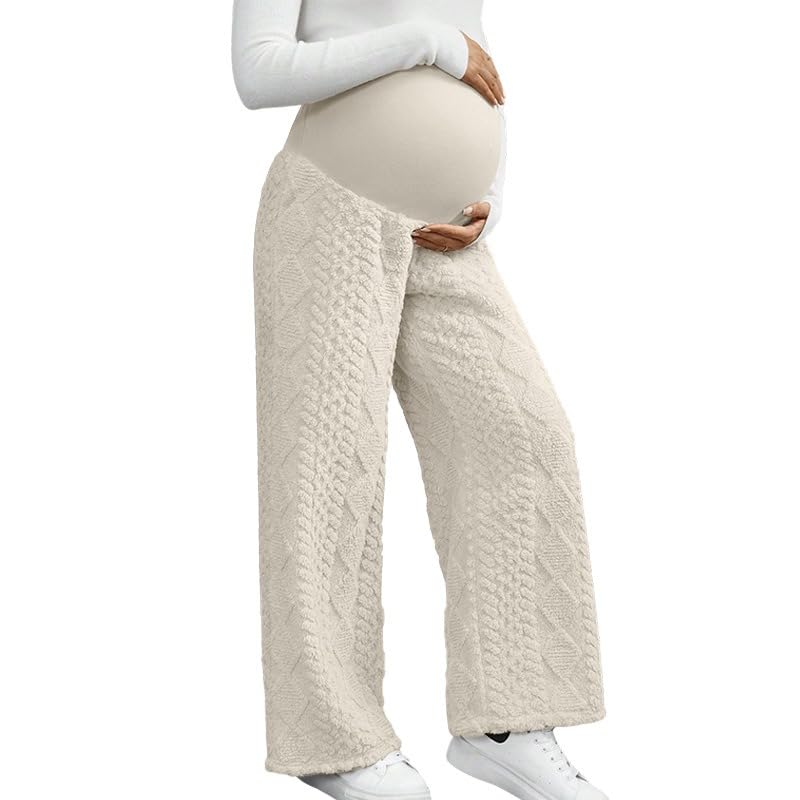 Pantalon de maternité velours corail avec maintien ventral réglable - 4