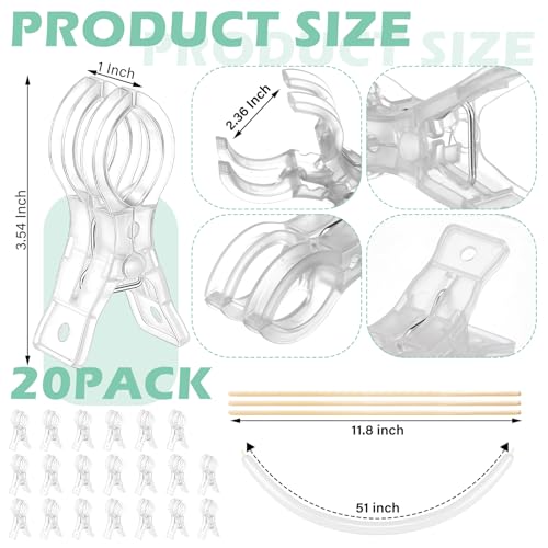 Image of Amyhill 20 Pack 3.5 Inch Balloon Arch Clips 200 Pcs 260 Long Balloons Kit | 3.5 Inch Large Heavy Duty Clip, Plastic Transparent, Clear 260 Long Balloons, For Arch Backdrop Garland, Long Twisting Decor