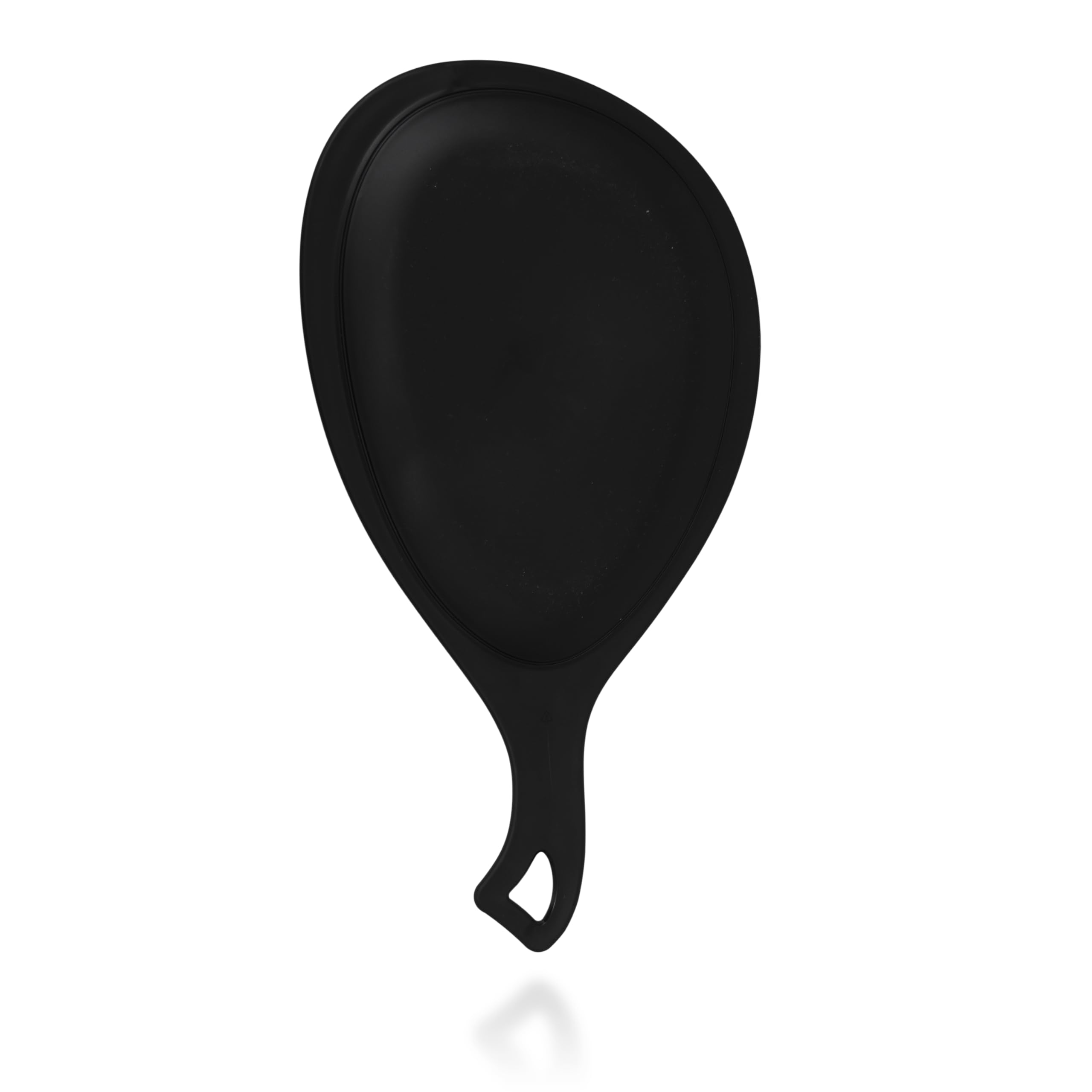 Zadro Teardrop Oval Handheld Glass Mirror with Curved Handle