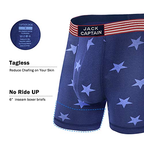 Mens Underwear Boxer Briefs Bamboo Rayon Soft Breatheable Viscose with No Fly for Men 5 Pack3