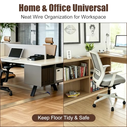 Image of Eapele Floor Cord Cover 10ft (2 Pack) Cord Covers for Wires on Floor, Heavy Duty Extension Cord Cover, Rubber Floor Cable Cover, Prevent Trip Hazard for Sidewalk Home Office Outdoor or Indoor Settings