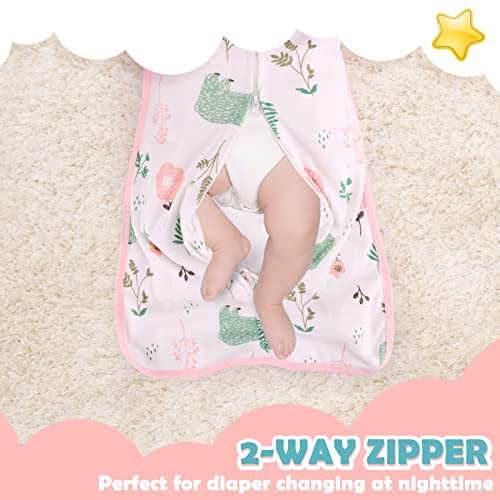 Image of 2 Pack Swaddles 3-6 Months, 2 Way Zipper Swaddles, Arms in /Out Convertible Baby Swaddle, 100% Cotton Arms Up Newborn Sleep Sacks, Flamingo & Bear