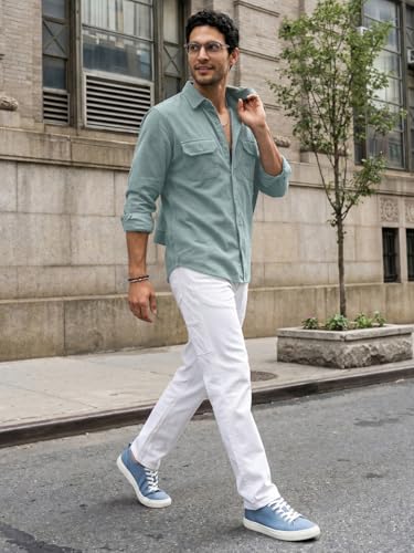 Image of Urbano Fashion Men's Corduroy Full Sleeve Regular Fit Solid Overshirt with Utility Pockets