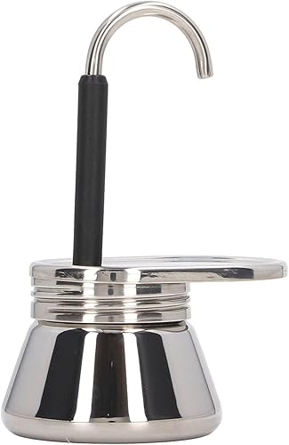 Miniatura 9 de Moka - Cafetera italiana de acero inoxidable de 61 x 37 pulgadas para acampar al aire libre cafetera de estufa de 2 tazas para café italiano y