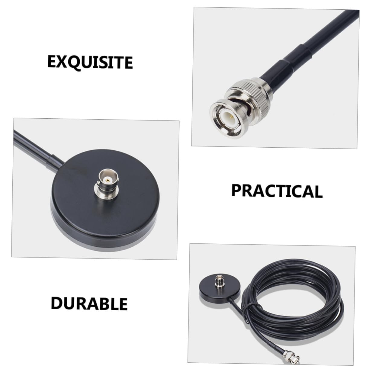 HOMSFOU 5m Base Magnética para Antena Montaje para Coche Soporte De Radio Cable