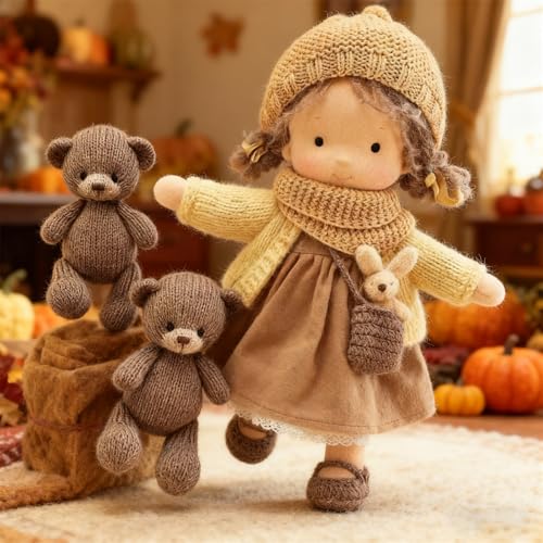 Muñeca Waldorf hecha a mano, 12 pulgadas miniatura 7