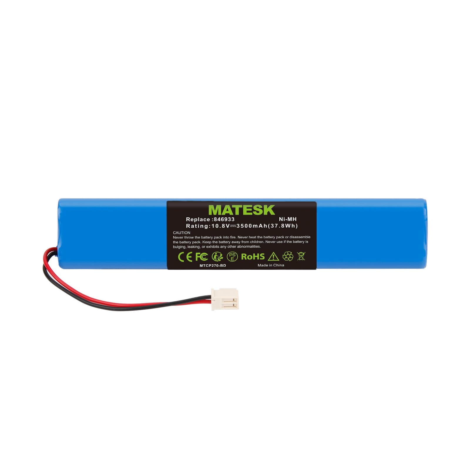 10.8V 3500mAh NI-MH Batterie pour Velux 946933 Volets Roulants Solaires avec Câble et Fiche pour Velux SSL Solar Roller Shutter, Moteur de Volet Roulant, Roller Shutter Drive, 846933 946930