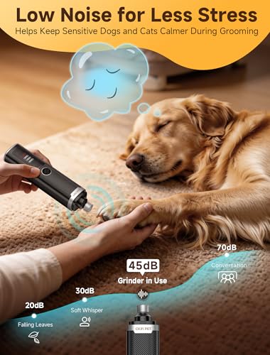Image of Dog Nail Grinder Whisper Quiet & Safe for Sensitive Dogs & Cats
