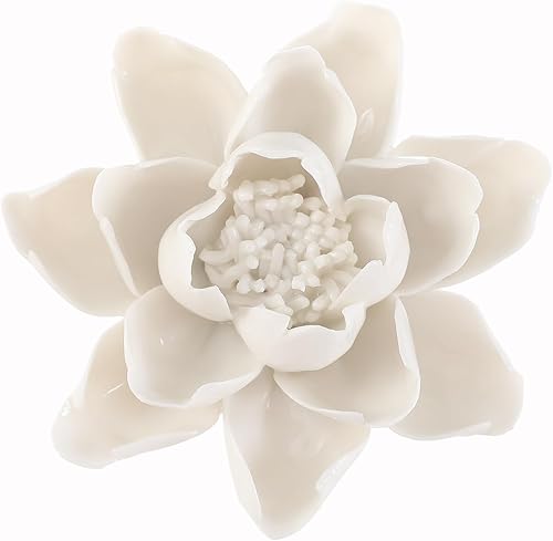 Flor artificial de peonía de cerámica para decoración de pared, hecha a mano, arte 3D para sala de estar, hogar, pasillo, dormitorio, cocina,