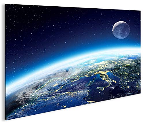 islandburner Cuadro sobre lienzo Tierra y Luna 1K XXL Póster Lienzo Lienzo Decoración Salón Marca