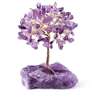 Amethyst Healing Crystal Tree Natural Reiki Crystals Gemstone Stone Base Copper Wire Tree Life Money Trees Feng Shui…