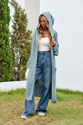 Cakulo Womens Hooded Oversized Long Cardigan Sweaters Fall Duster Cardigans Open Front Coatigan 20254