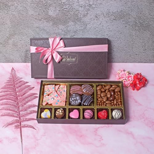 Image of Velvet Fine Chocolates: Indulgent Sweet Treats Gift Basket (24 Chocolates & Treats)