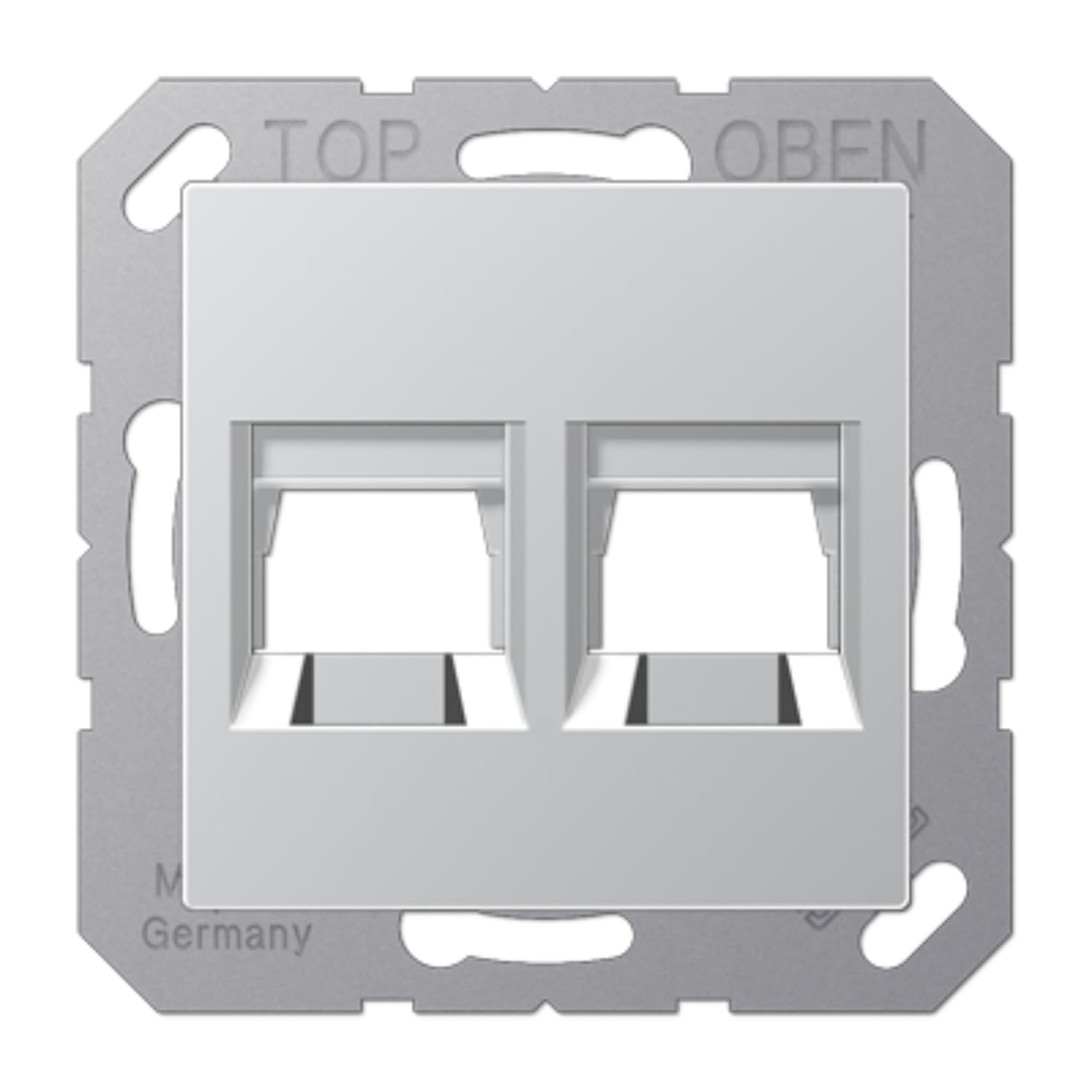 Plaque modulaire Jack au design aluminium épuré JUNG A1569-25WEAL