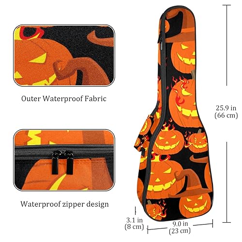 JRHEJTHH Durable Ukulele Bag Water Resistent Ukulele Case with Adjustable Shoulders for 21 23 24 inch Thick Padding Cartoon Pumpkin - Les Beatles, Paul McCartney, John Lennon, RIngo Starr, George Harrison JRHEJTHH Durable Ukulele Bag Water Resistent Ukulele Case with Adjustable Shoulders for 21 23 24 inch Thick Padding Cartoon Pumpkin – Image 5