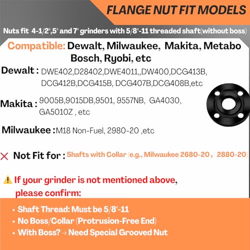 Image of Adjustable Angle Grinder Wrench & Nut Kit 5PCS, 5 /8-11 Lock Nut