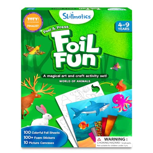 Skillmatics Foil Fun Animals, Foil Art & Craft Kit, Gift for...