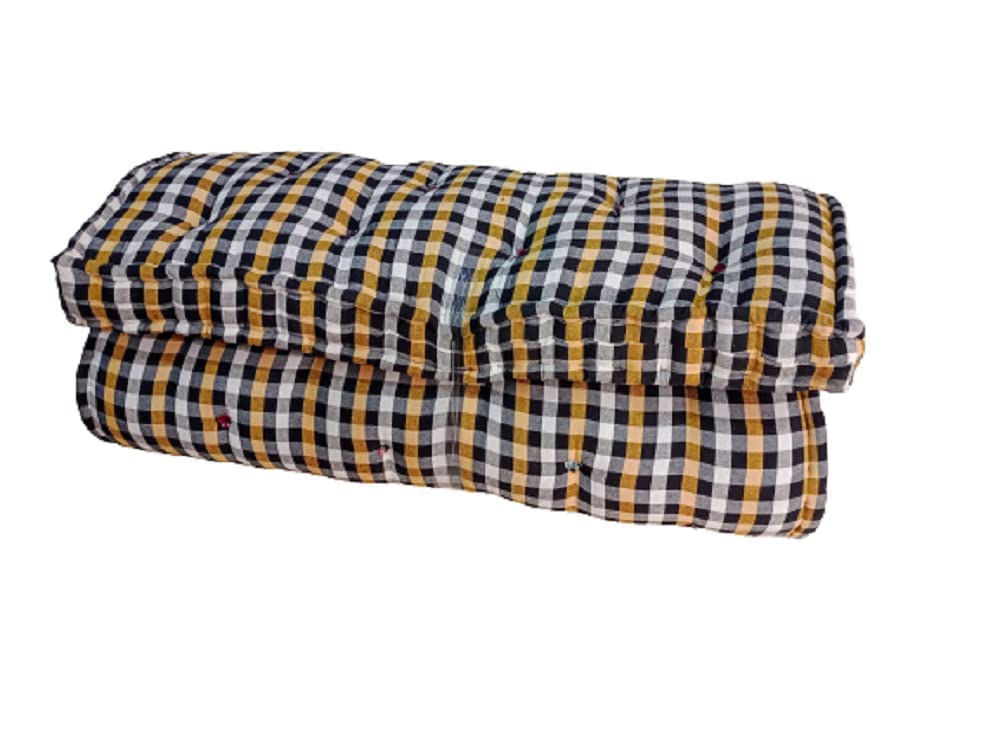 Rajasthan Handloom Soft Cotton Foldable Double Bed Mattress (Multicolour, 66 X 78 x 4 Inch, 13 kg)-image-6