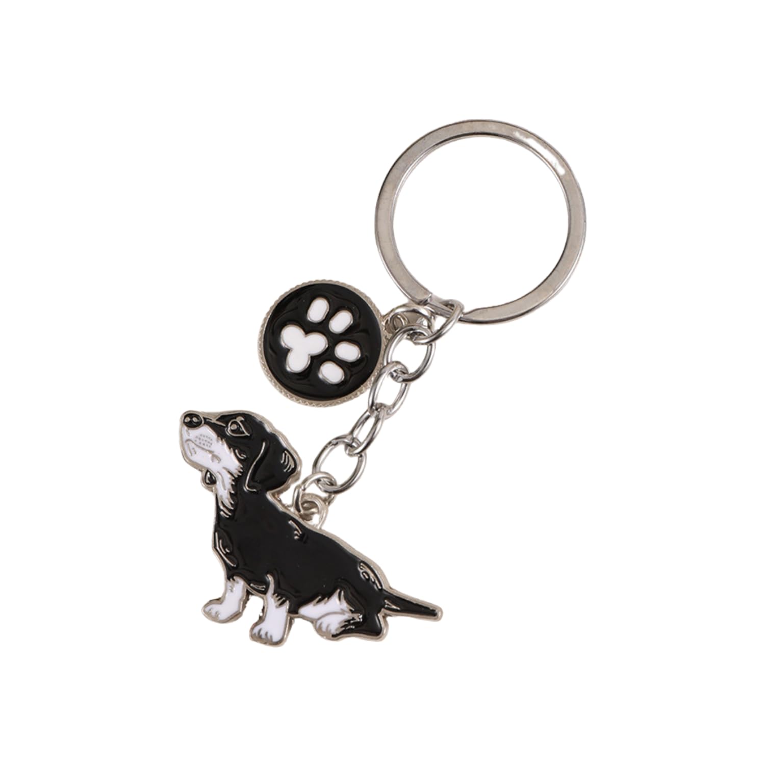 Bt Bear Unisex Dachshund Black Dog Key-Ring Keychain,Do Id Tag Cute Metal Dog Keychain Keyring Keyfob Bag Charm,