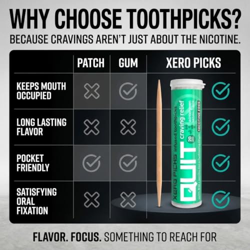 Image of Infused Flavored Toothpicks to Help Quit Smoking - Nicotine Free (Variety Pack, 20 Count (Pack of 10)) Non-GMO Kosher Vegan