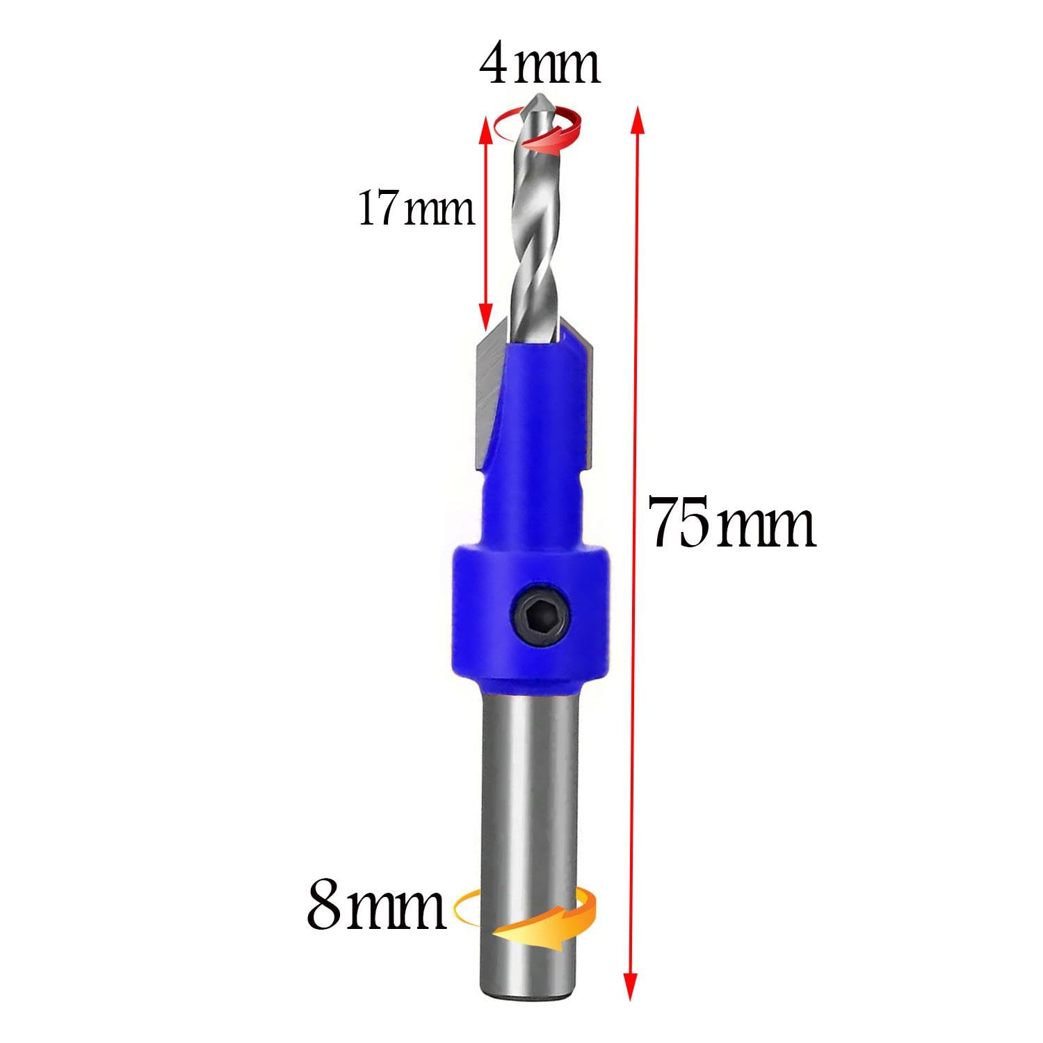Badem10 Havşa Ahşap Açma Matkap Ucu 4 mm Havşalı