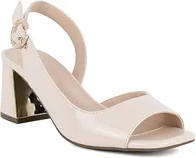 Sandálias femininas de salto alto | Sapatos sociais de salto bloco com fivela | Calçados elegantes e confortáveis para eventos formais, festas e casamentos