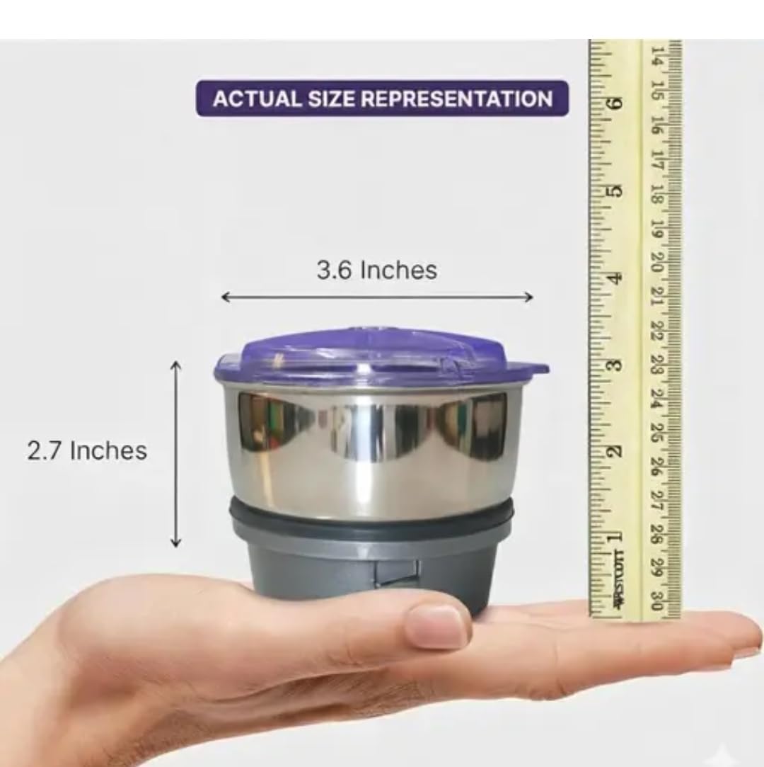 Itida Stainless Steel Mixer Jar Only with Transparent Lid - Compatible with BAJAJ, PREETHI, and More. (Itida Mini, Mini) — Amazon image 3