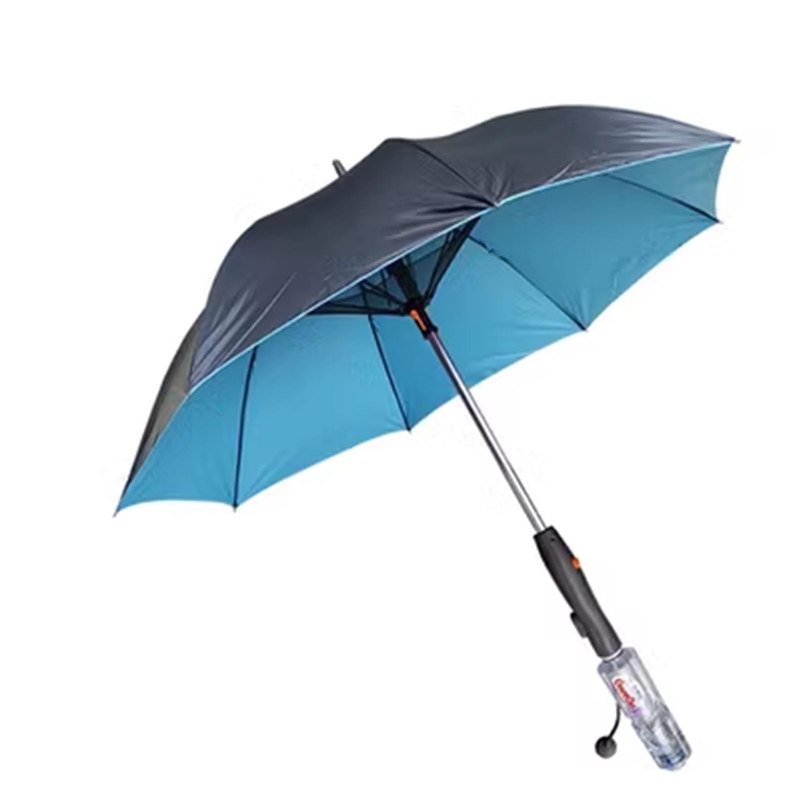 Parasol słoneczny, parasol ochronny ze sprayem i wentylatorem, przenośny parasol golfowy, dwie prędkości wiatru, ładowanie przez USB, idealny na festiwale, plażę (black blue)