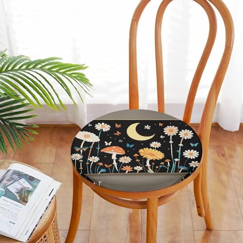 Coussin de sol de méditation noir à motif fleur 39cm Degrés de confort