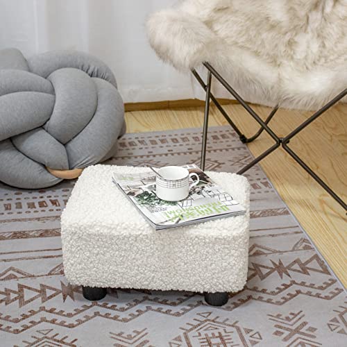 CAROLMADE-Small-Foot-Stool-Ottoman-154-Footstool-with-Legs-Under-Desk-Footrest-for-Living-Room-Bedroom-and-Office-Soft-Ivory-White CAROLMADE Small Foot Stool Ottoman 154 Footstool with Legs Under Desk Footrest for Living Room Bedroom and Office Soft Ivory White
