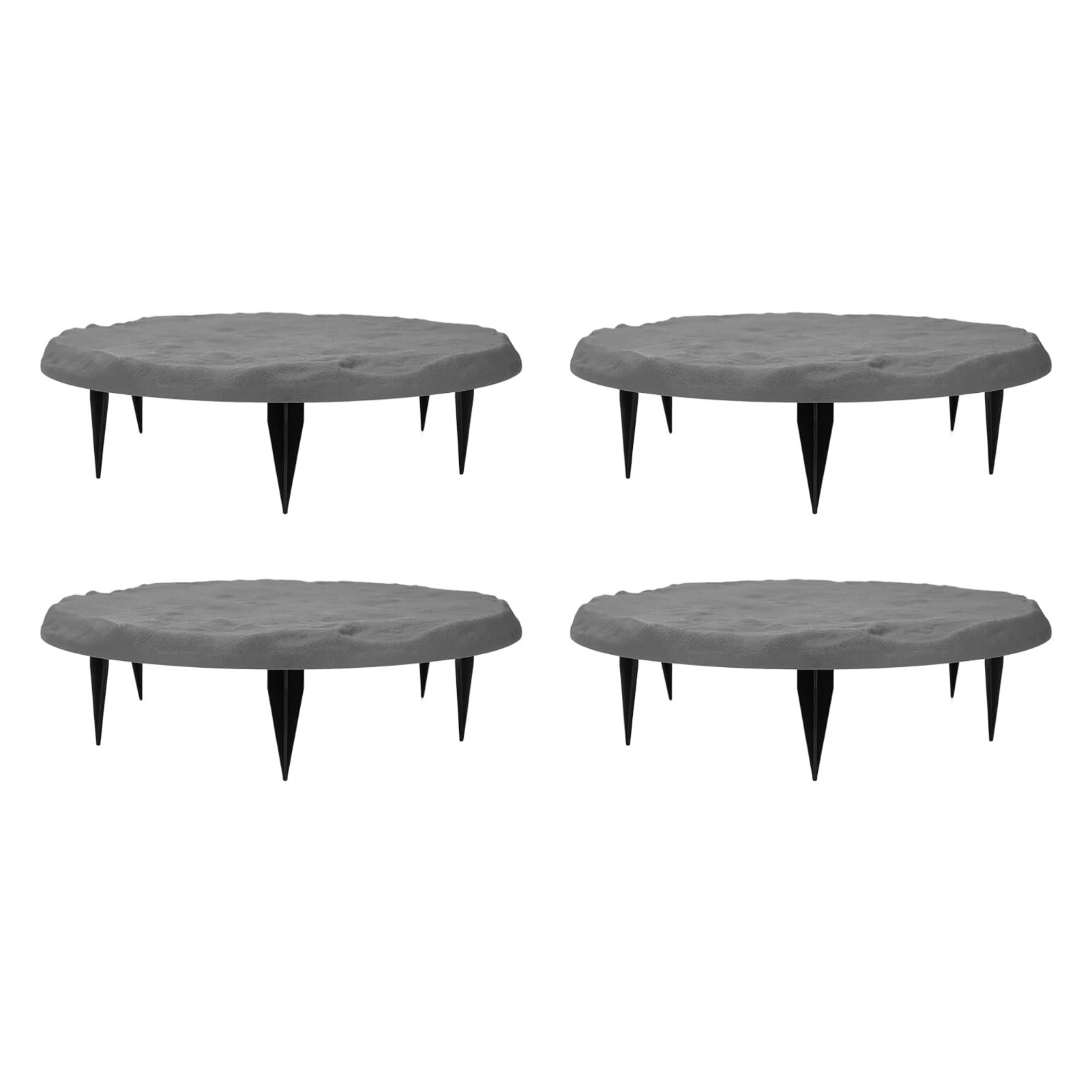 Garden Stepping Stones Decorative Outdoor Stepping Stone with Ground Stakes for Lawn Garden Pathway Walkway (Gray)