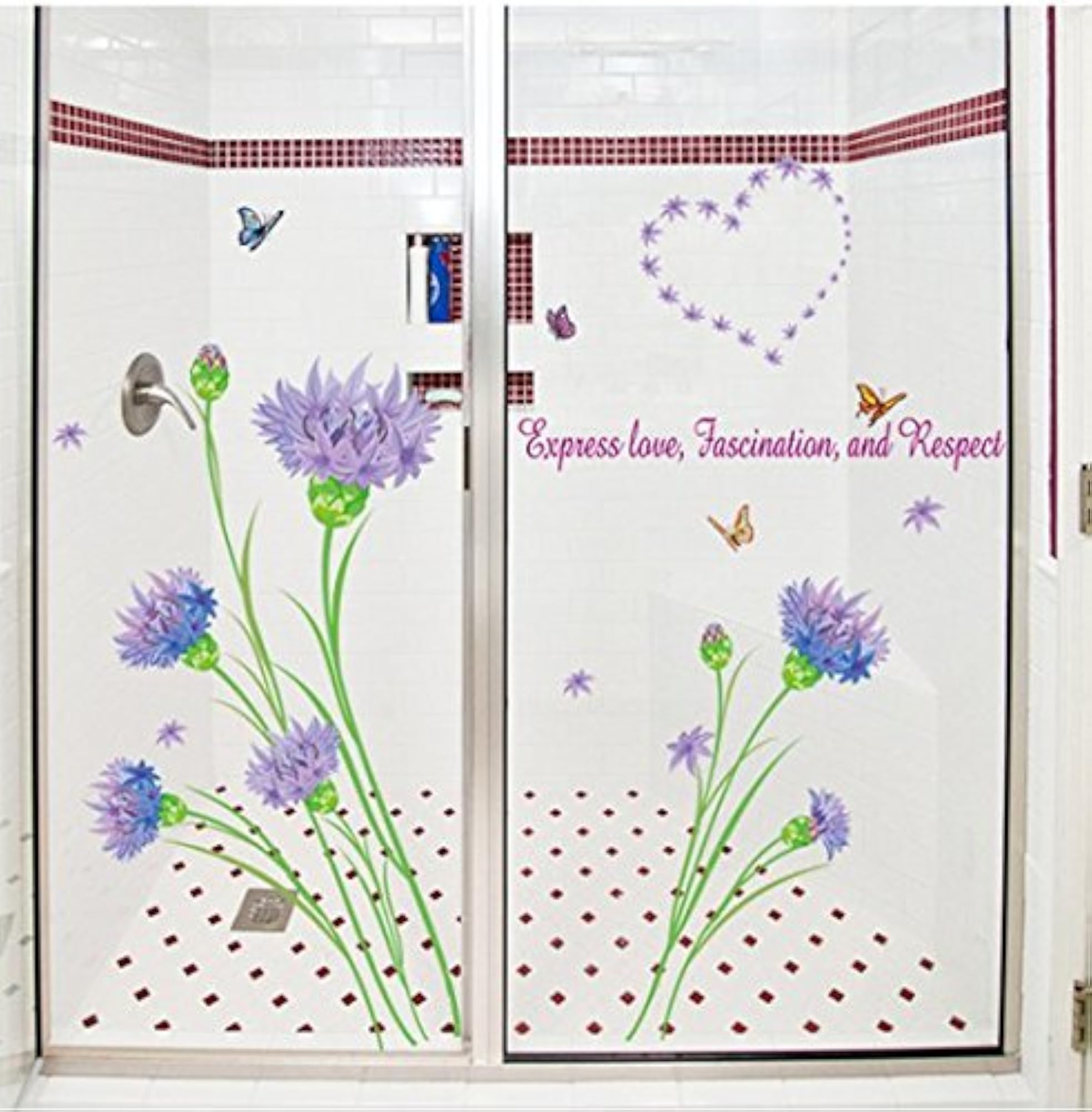 Purple Carnation Wall Stickers for Home Decor