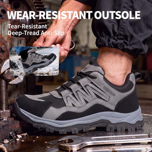 Image of Steel Toe Safety Shoes for Men Light Comfort Work Shoes.