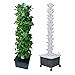 TIRUSS Vertical Hydroponic Grow Tower Aeroponic Tower for Herbs, Fruits and Vegetables 15 Layer 45 Plants Sites with Movable Water Tank Hydrating Pump, Timer, Adapter (45 Pots)