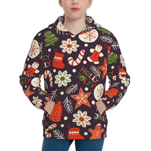 Winter Holiday Christmas Kids Pullover Hoodies Boys Sweatshirts Girls Athletic Clothes with Pocket