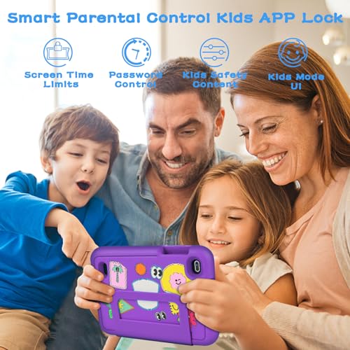 Image of Oangcc 7 Inch Tablet Android 13 Tablets, Wi-Fi 6, BT 5.0, 7GB RAM+ 64GB ROM (TF 2TB) | 3500mAh | 1024 x 600 Pixels | EVA Proof Case (Purple)