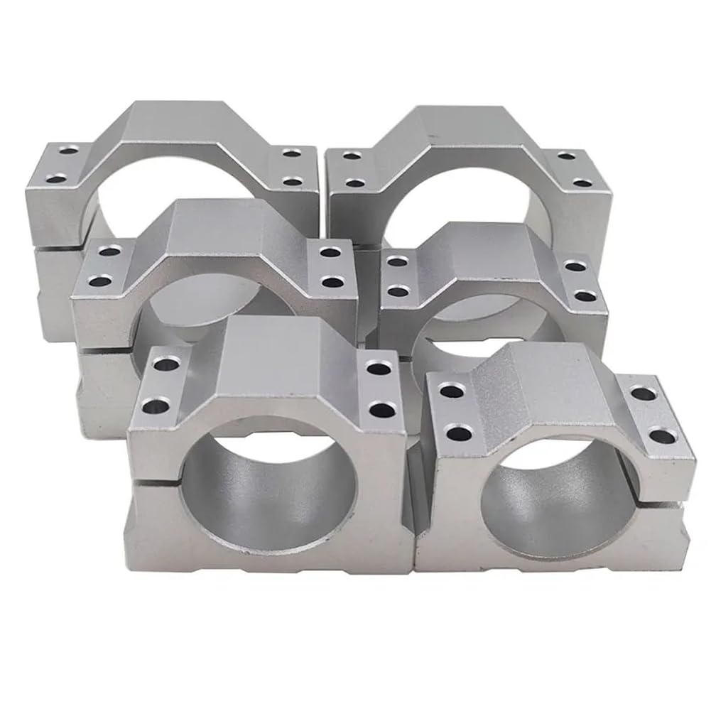 Base fissa in alluminio pressofuso per montaggio motore mandrino, anodizzata per staffa di fissaggio CNC con finitura sabbiata, argento 65 mm